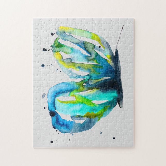 Vattenfärg för fjäril, vit vattenfärg pussel (Vertikal)