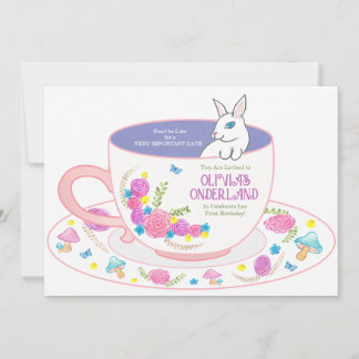 Vattenfärg för första födelsedag i Onederland Tack Kort