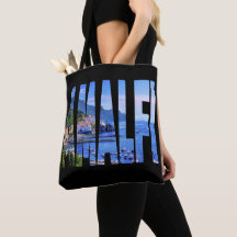 Vattenfärg för foto för Amalfi kustentypografi