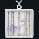 Vattenfärg för fritt violett uttryck silverpläterat halsband<br><div class="desc">Det här fantastisk yttrandefria arbete av Jennifer Goldberger är en våldsam fullt av livet. Svarta linjer springa lodrätt i biet och violetta droppar sträcker sig ut från dem som vågar i sjö. Ett underbart tryck som skulle gå bra på ett antal Zazzle-produkter. Beställ idag!</div>