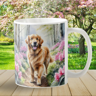 Vattenfärg för Golden Retriever-hundras Kaffemugg