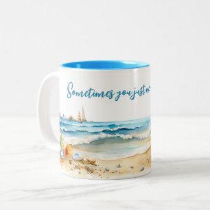 Vattenfärg för havsbottnen   Resor   Kaffe Två-Tonad Mugg