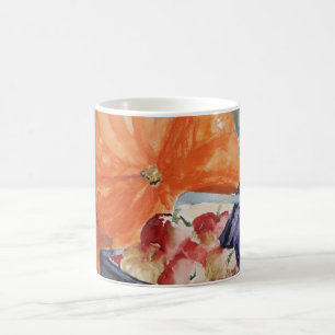 Vattenfärg för höstfrukt kaffemugg