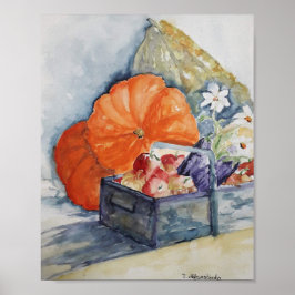 Vattenfärg för höstfrukt poster