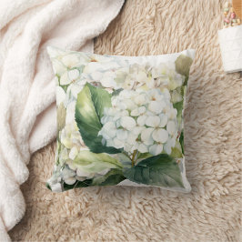 Vattenfärg för Hydrangea-blommor Kudde