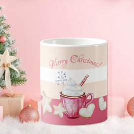 Vattenfärg för jul varm choklad och kakor kaffemugg
