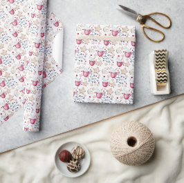 Vattenfärg för julhett choklad och kakor presentpapper