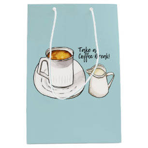 Vattenfärg för kaffeavbrott och bläckillustration