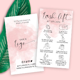  vattenfärg för Lash Hiss & Tint Care Guide Visitkort