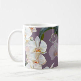Vattenfärg för lavender-mörken för orkidéer. kaffemugg