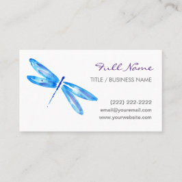 Vattenfärg för lilor för blått för visitkort