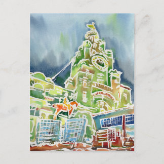 Vattenfärg för Liverpool Vykort