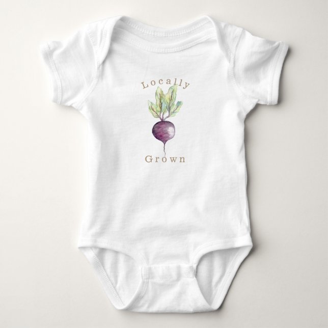 Vattenfärg för lokalt odlad beet | Veggie | Vegan T Shirt (Framsida)