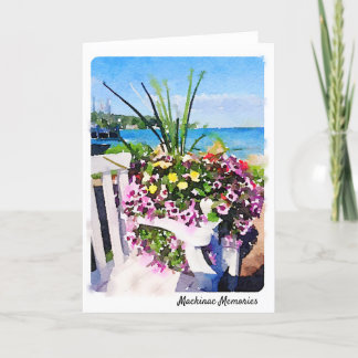 Vattenfärg för Mackinac öblomma Kort