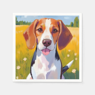 Vattenfärg för målning av Beagle-hund Pappersservett