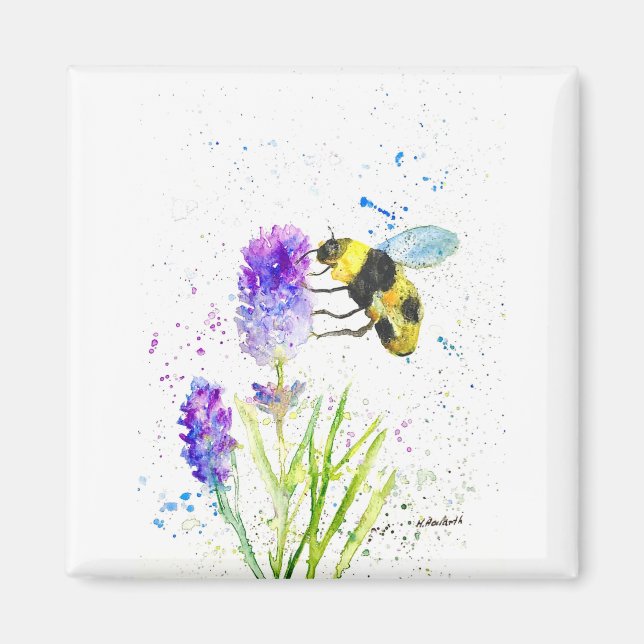 Vattenfärg för matbalja och blommor magnet (Framsidan)