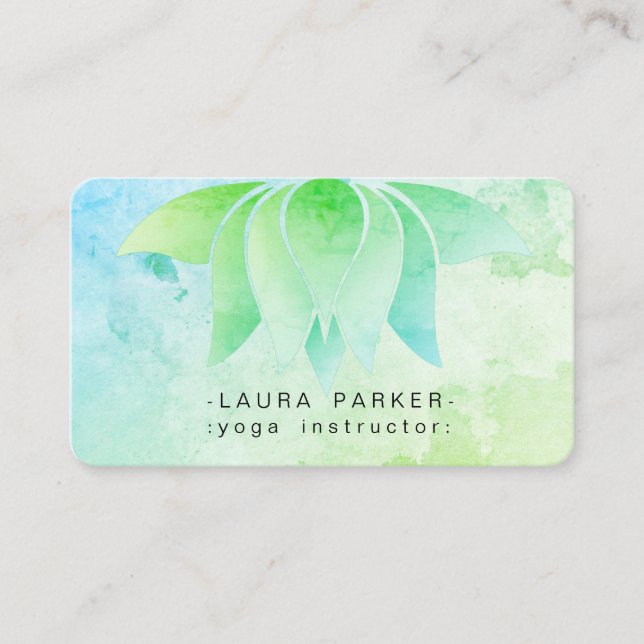 Vattenfärg för meditation för Yoga för strand för Visitkort (Framsida)
