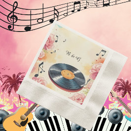 vattenfärg för musikalisk blommigt bröllop pappersservett