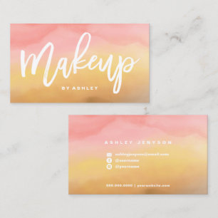 Vattenfärg för ombre för Makeuptypografiboho Visitkort