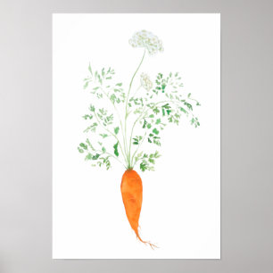 Vattenfärg för orange morot poster