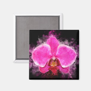 Vattenfärg för orkidéblommor - rosa bb 02 magnet