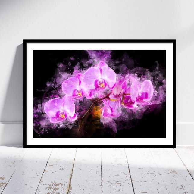 Vattenfärg för orkidéblommor - rosa bb 03 poster (Skapare uppladdad)
