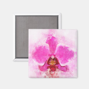 Vattenfärg för orkidéblommor - rosa wb 02 magnet