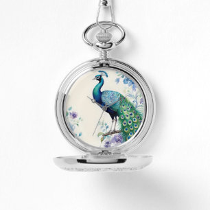 Vattenfärg för Peacock blommigt Armbandsur