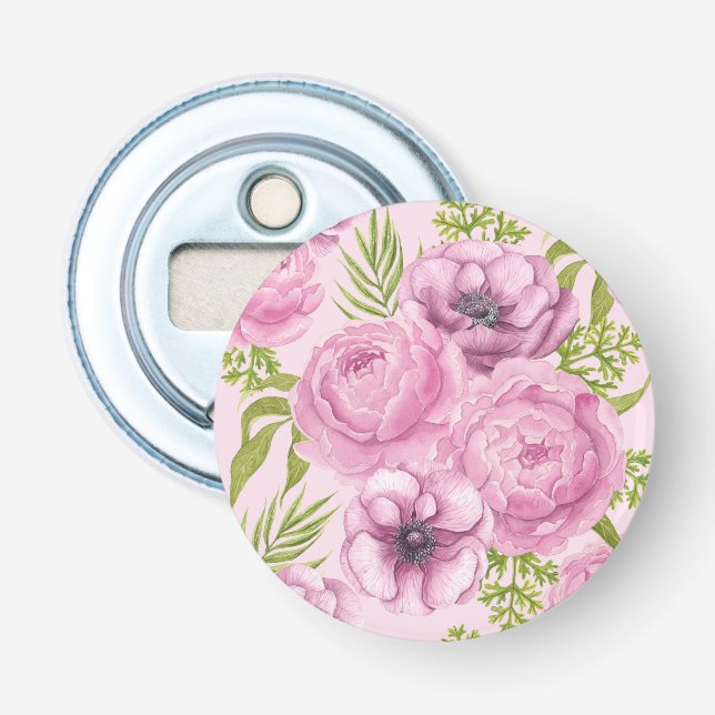 Vattenfärg för peonblommor och anemonblommor flasköppnare (Framsidan)