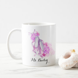 Vattenfärg för personligbalettlärare kaffemugg