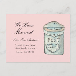 Vattenfärg för postlåda Nytt vykort för hemmakonto