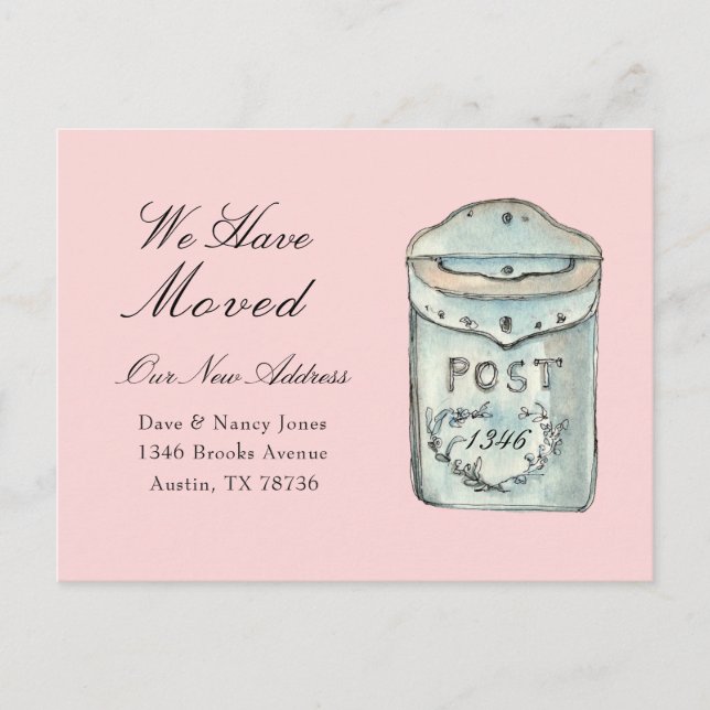 Vattenfärg för postlåda Nytt vykort för hemmakonto (Framsida)