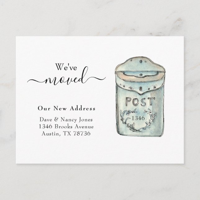 Vattenfärg för postlåda Nytt vykort för hemmakonto (Framsida)