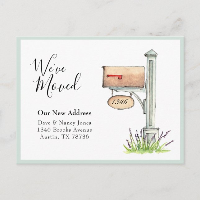 Vattenfärg för postlåda Nytt vykort för hemmakonto (Framsida)