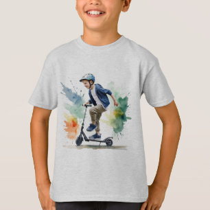 Vattenfärg för Roligten Kick Scooter T Shirt