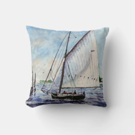 Vattenfärg för segelbåtar för seglingAlong konst Kudde