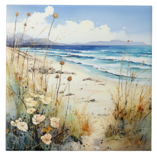 Vattenfärg för Sjölandskap Kakelplatta