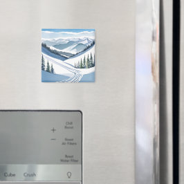 Vattenfärg för skidberg magnet