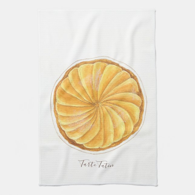 Vattenfärg för Tarte Tatin Kökshandduk (Vertikal)