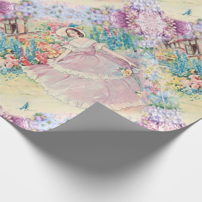 Vattenfärg för trädgård för land för Giftwrap Presentpapper (Hörn)