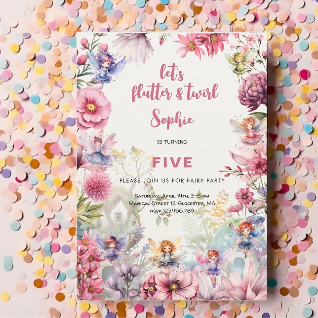 Vattenfärg för trädgårdsodling barns födelsedag inbjudningar (Skapare uppladdad)