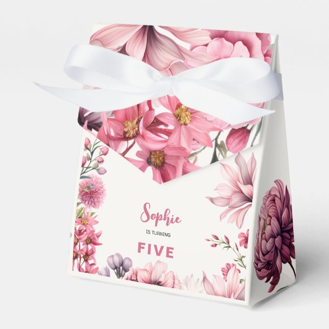 Vattenfärg för trädgårdsodling barns födelsedag presentaskar (Framsidan Sidan)