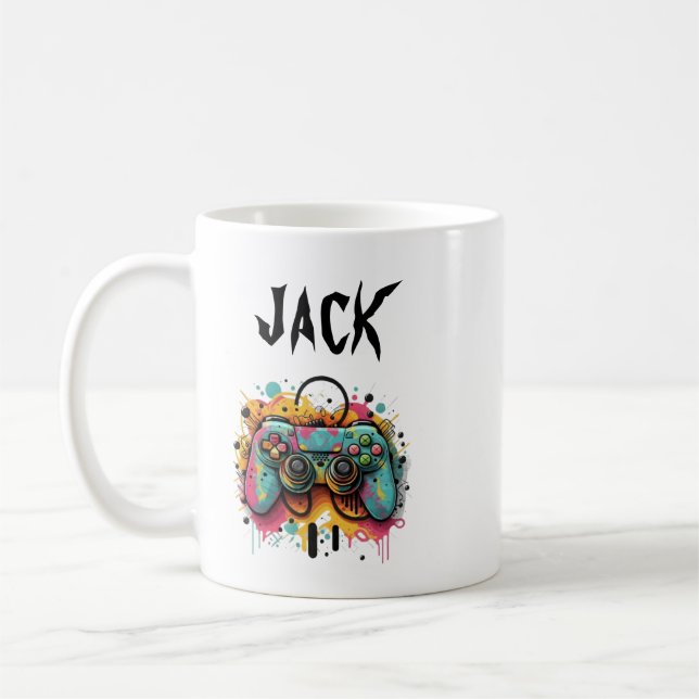 Vattenfärg för TV-spelskontroll | Cool Gaming Kaffemugg (Vänster)