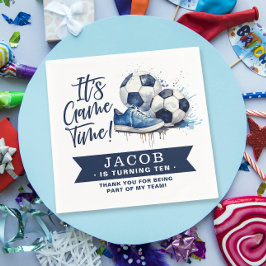 Vattenfärg för unga blå fotbojor pappersservett