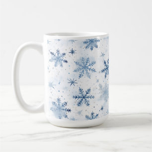 Vattenfärg för vintersnowflake kaffemugg