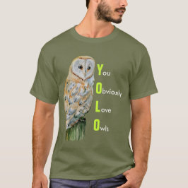 Vattenfärg för YOLO ladugårduggla Tee Shirt