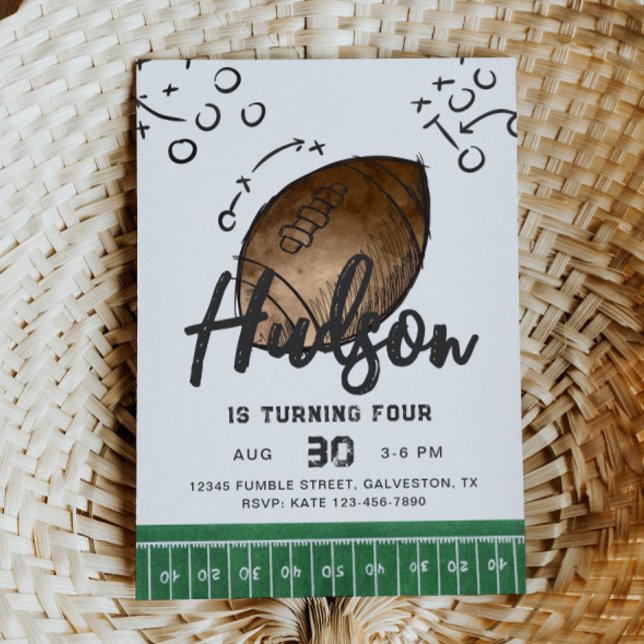 Vattenfärg Fotboll Födelsedagsinbjudan Inbjudningar (Skapare uppladdad)