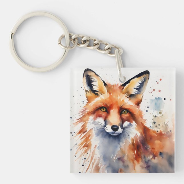 Vattenfärg Fox Porträtt (Framsidan)