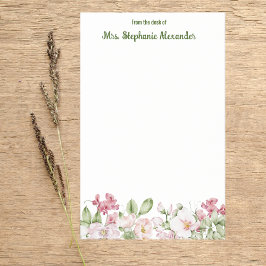 Vattenfärg från blommans Gräns-botten Post-it Block