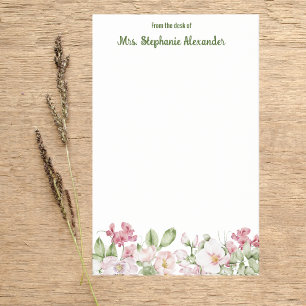 Vattenfärg från blommans Gräns-botten Post-it Block